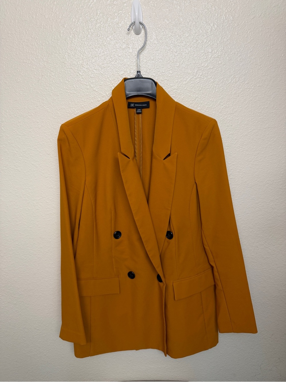 INC International Concepts Double-Breasted Blazer in Mustard